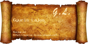 Gyuris Lajos névjegykártya
